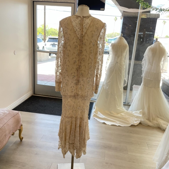 Champagne beaded dress, Size S - Picture 3 of 3